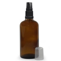 100ml Amber Glass Dropper Bottle & 18mm Black Lotion Pump