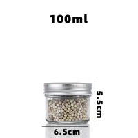 100ml Clear Mason Glass Jar with Silver Lids