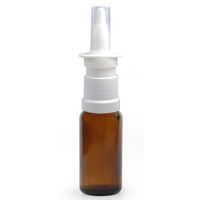 10ml Amber Glass Dropper Bottle & 18mm White Nasal Spray