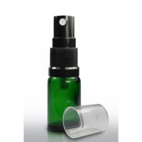 10ml Green Glass Dropper Bottle & 18mm Black Atomiser Spray