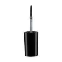 13-415 Black PP Plastic Flat Nail Polish Cap and Brush Wand