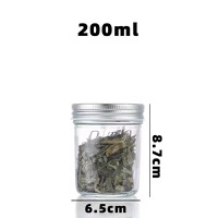 200ml Clear Mason Glass Jar with Silver Lids, Half Pint Canning Jars