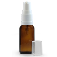 20ml Amber Glass Dropper Bottle & 18mm White Lotion Pump