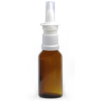 20ml Amber Glass Dropper Bottle & 18mm White Nasal Spray