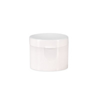 24-410 White PP Plastic Unlined Ribbed Flip Top Cap