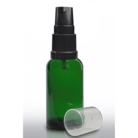 30ml Green Glass Dropper Bottle & 18mm Black Lotion Pump