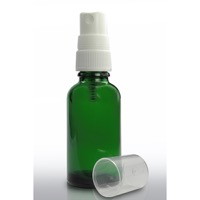 30ml Green Glass Dropper Bottle & 18mm White Atomiser Spray