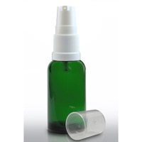 30ml Green Glass Dropper Bottle & 18mm White Lotion Pump