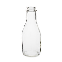 32 oz Clear Glass Square Milk Bottles