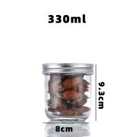 330ml Clear Mason Glass Jar with Silver Lids, Half Pint Canning Pickle Jars