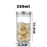 350ml Clear Mason Glass Jar with Silver Lids for Spice, Jam, Honey, Pickle