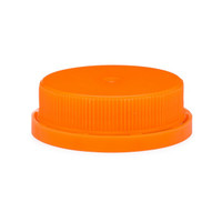 38-400 Orange HDPE Plastic Tamper-Evident Ratchet Caps