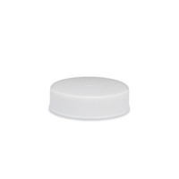 38-400 White PP Plastic Ribbed Screw Top Caps (Pressure Sensitive & Foam Liners)