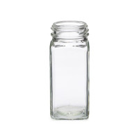 4 oz Clear Square Glass Spice Jars