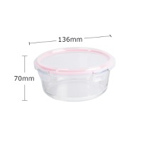 420ml Round glass lunch box, glass bowl lid has no air holes