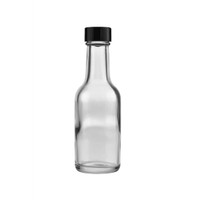 50 ml Clear Glass Mini Bottles (Black Phenolic Cap)