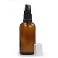 50ml Amber Glass Dropper Bottle & 18mm Black Lotion Pump