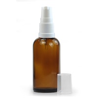 50ml Amber Glass Dropper Bottle & 18mm White Lotion Pump