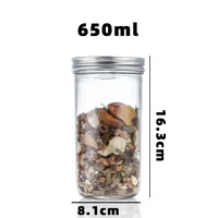 650ml Clear Mason Glass Jar with Silver Lids, Half Pint Canning DIY Candles Decor Jars