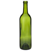 750 ml Champagne Green Glass Claret Wine Bottles, Cork Finish