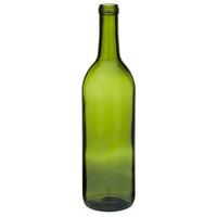 750 ml Champagne Green Glass Composite Flat Bottom Wine Bottles, Cork Finish