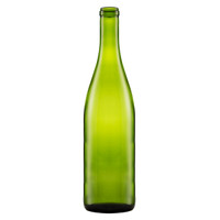 750 ml Champagne Green Glass Hock Wine Bottles, Cork Finish