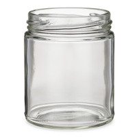 9 oz Clear Glass Straight Sided Jar, Lug Finish