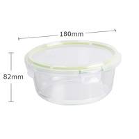 950ml Round glass lunch box, glass bowl lid has no air holes