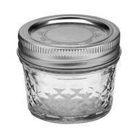 Ball Clear Glass Regular Mouth Quilted Mason Jar with Silver Vacuum Seal Lid