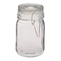 Clear Glass Round Bale Wire Jars