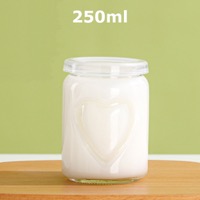 250ml Double Heart Yogurt Jars