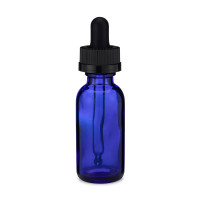 Glass Boston Round Bottles with Child-Resistant Capable Controlled Dropper Cap