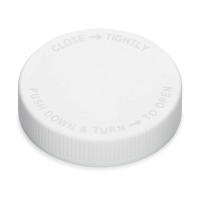 PP Plastic Child-Resistant Capable Ribbed Smooth Top Cap