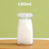 100ml Square Pudding Jars Yogurt Bottles