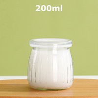 200ml Vertical striped yogurt bottles